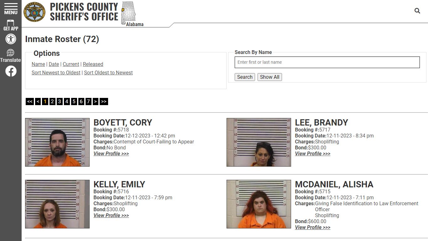 Inmate Roster - Current Inmates Booking Date Descending - Pickens ...